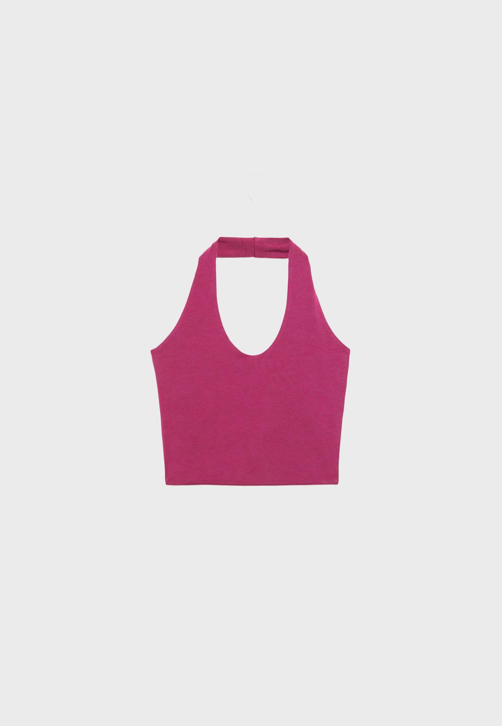 Top corto halter