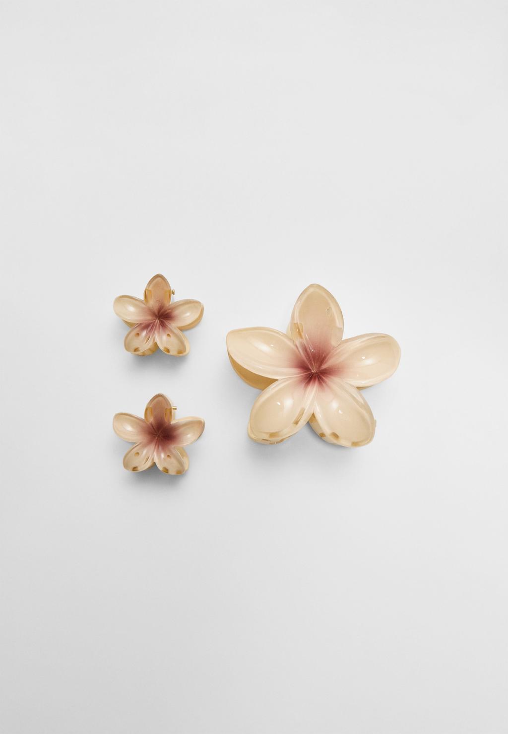 Set of 3 floral hair clips