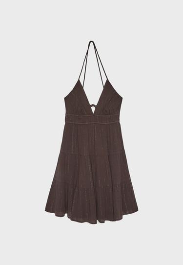 Short backless dress — Brown 6