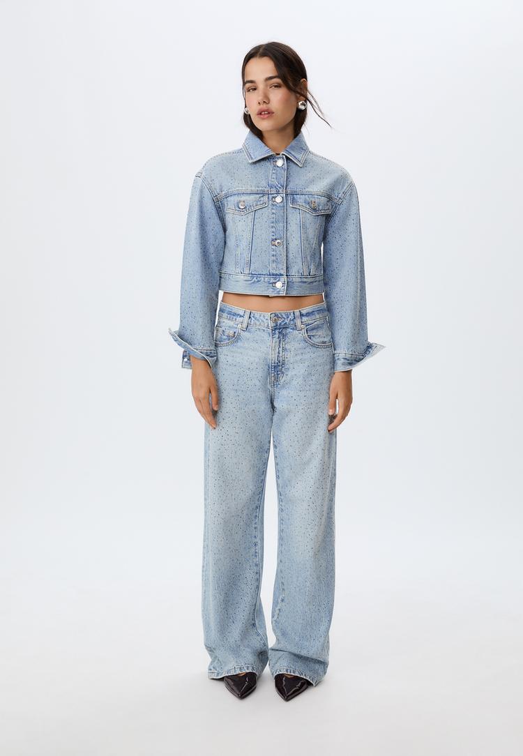cazadora denim brillos