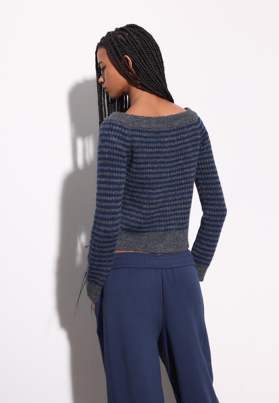 veste en maille col bateau zippee