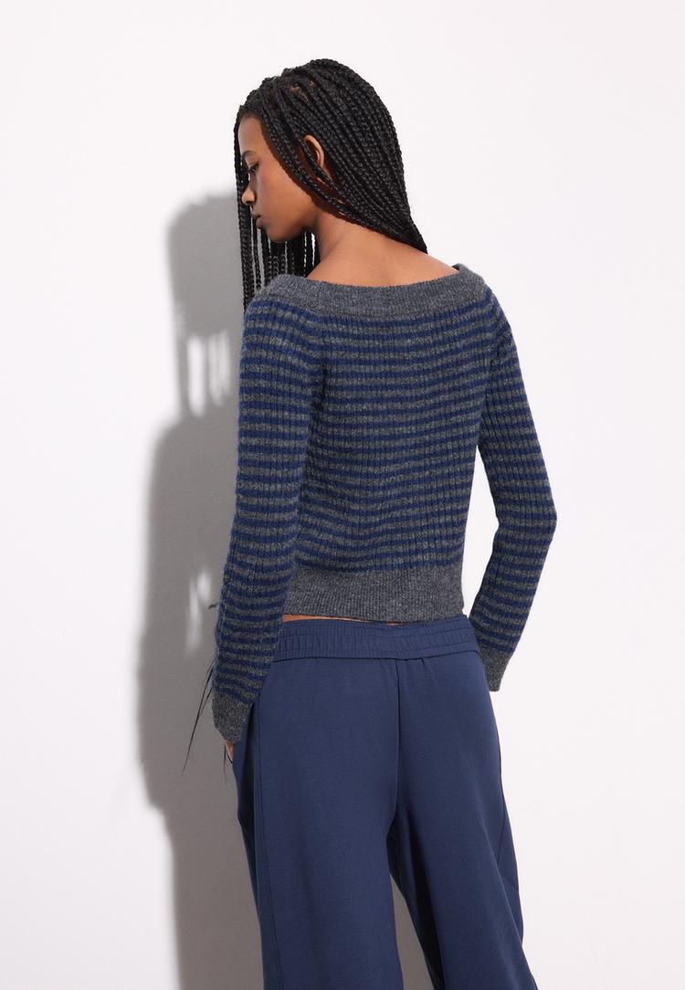 chaqueta punto cuello barca cremallera