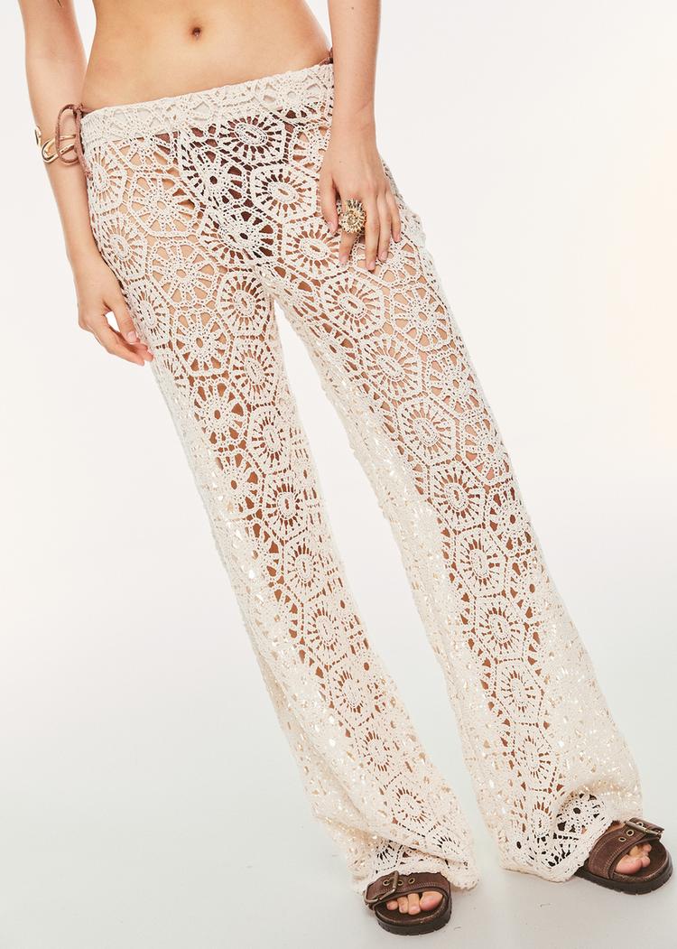 pantalon largo punto calado