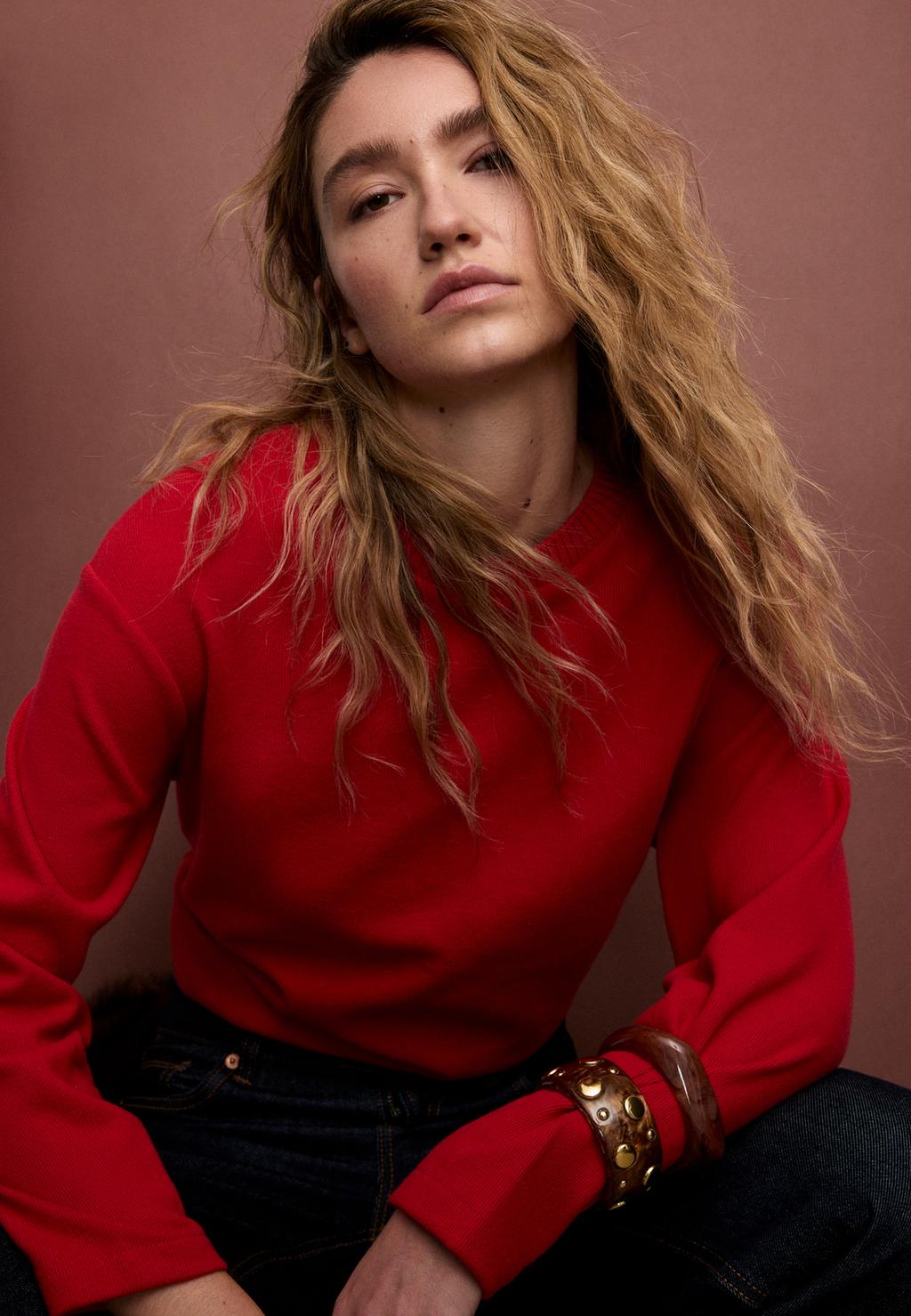 Camiseta de punto cuello redondo