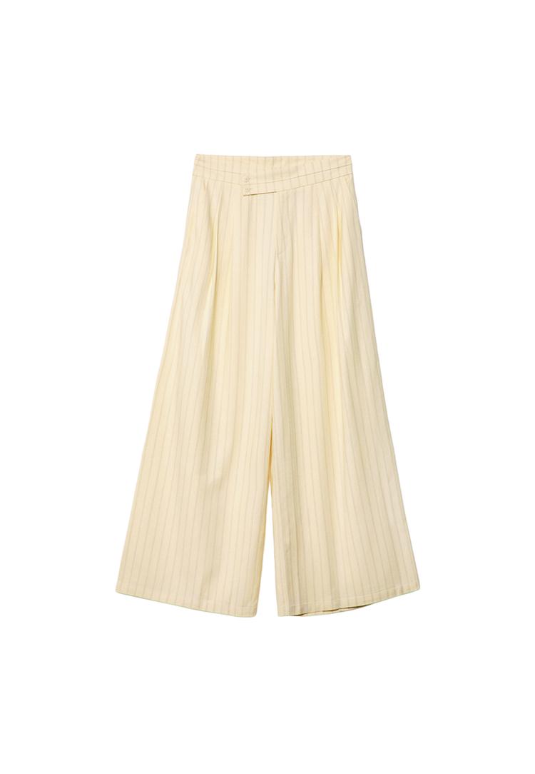 Pensli dökümlü keten karışımlı pantolon_8