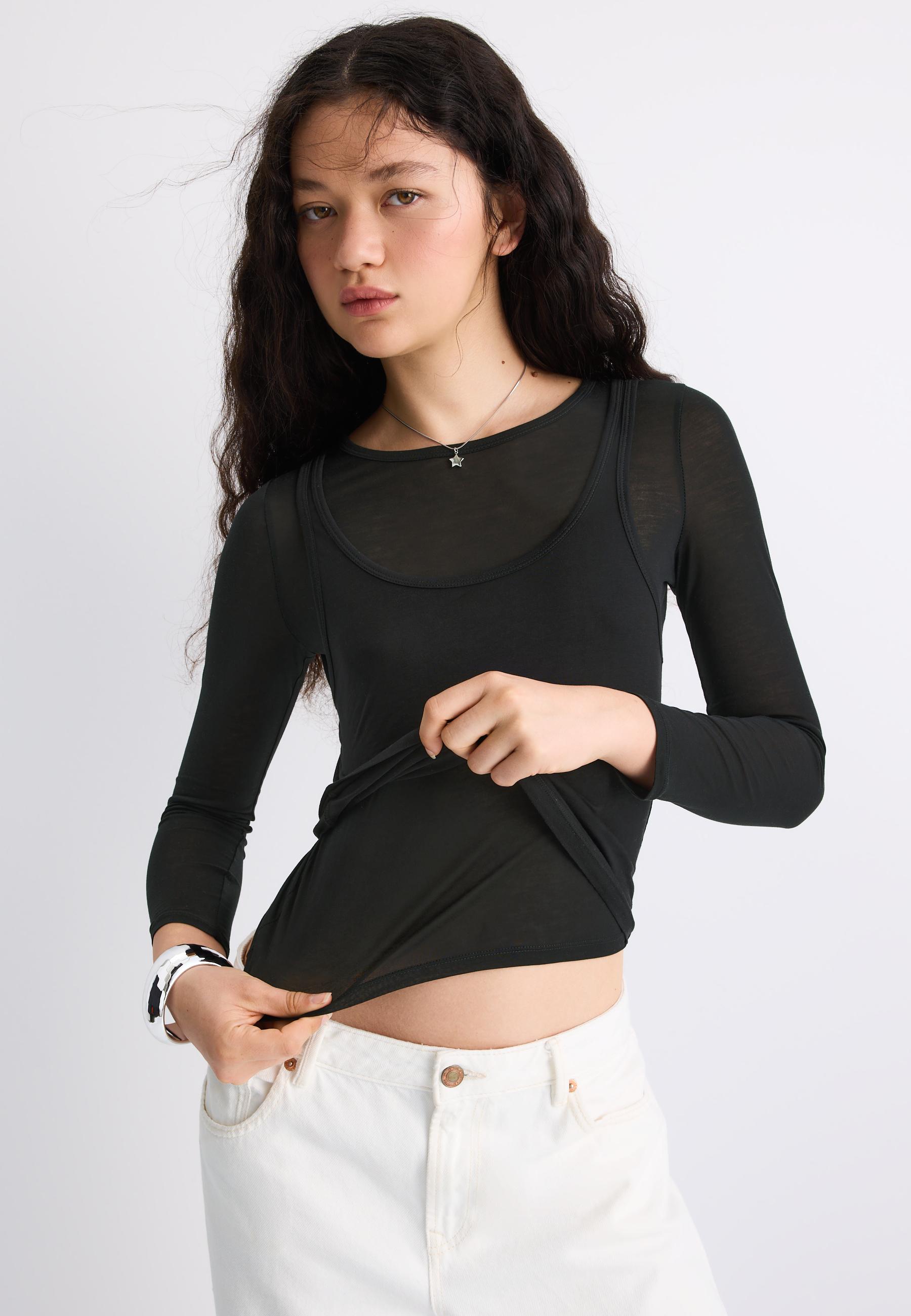 Ecocell double garment T-shirt — Black