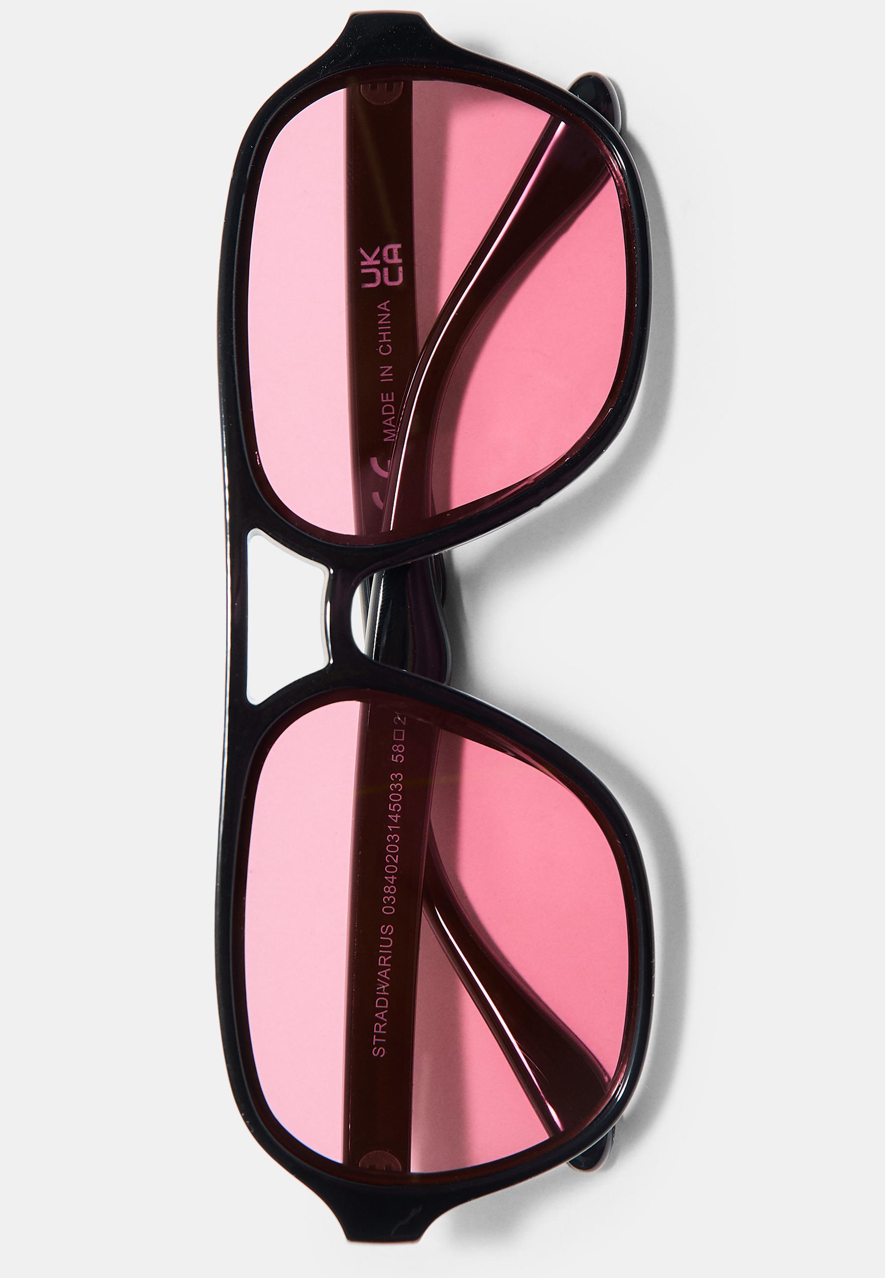 Double bridge resin sunglasses — Fuchsia