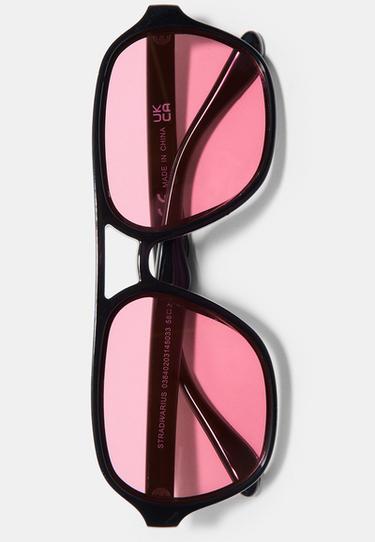 Double bridge resin sunglasses — Fuchsia 5