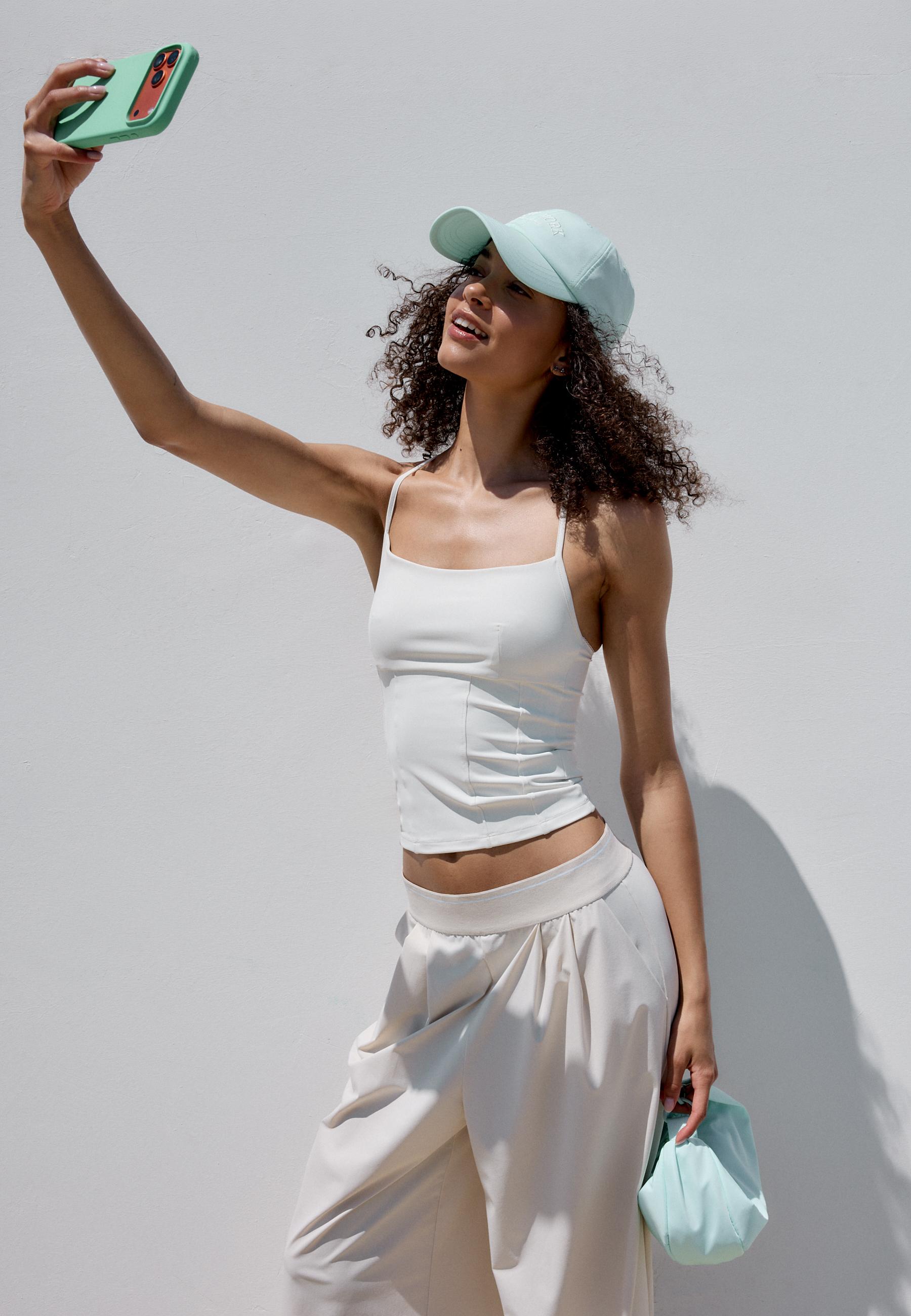 Fabric moon crossbody bag — Pastel green