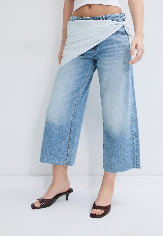 Jeans Hlačno Krilo Z Detajlom Rute