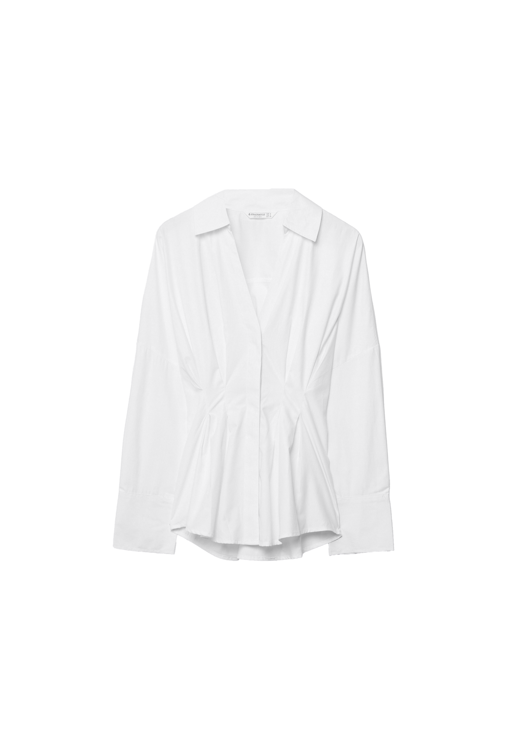 Pleated poplin shirt — White