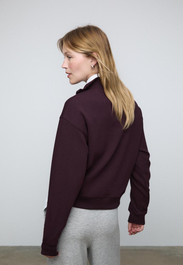fermuarl dik yaka sweatshirt