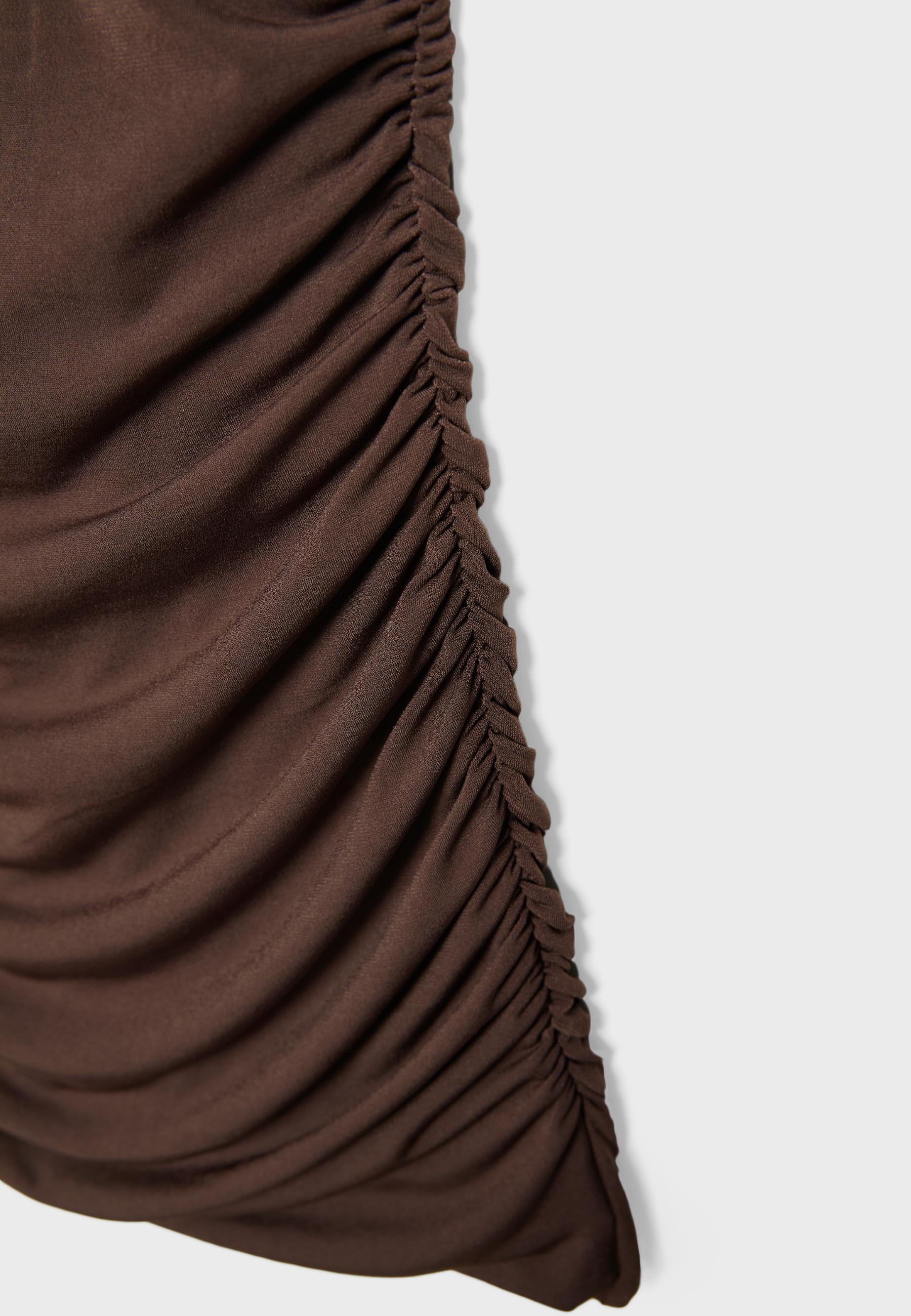 Short cape dress — Brown