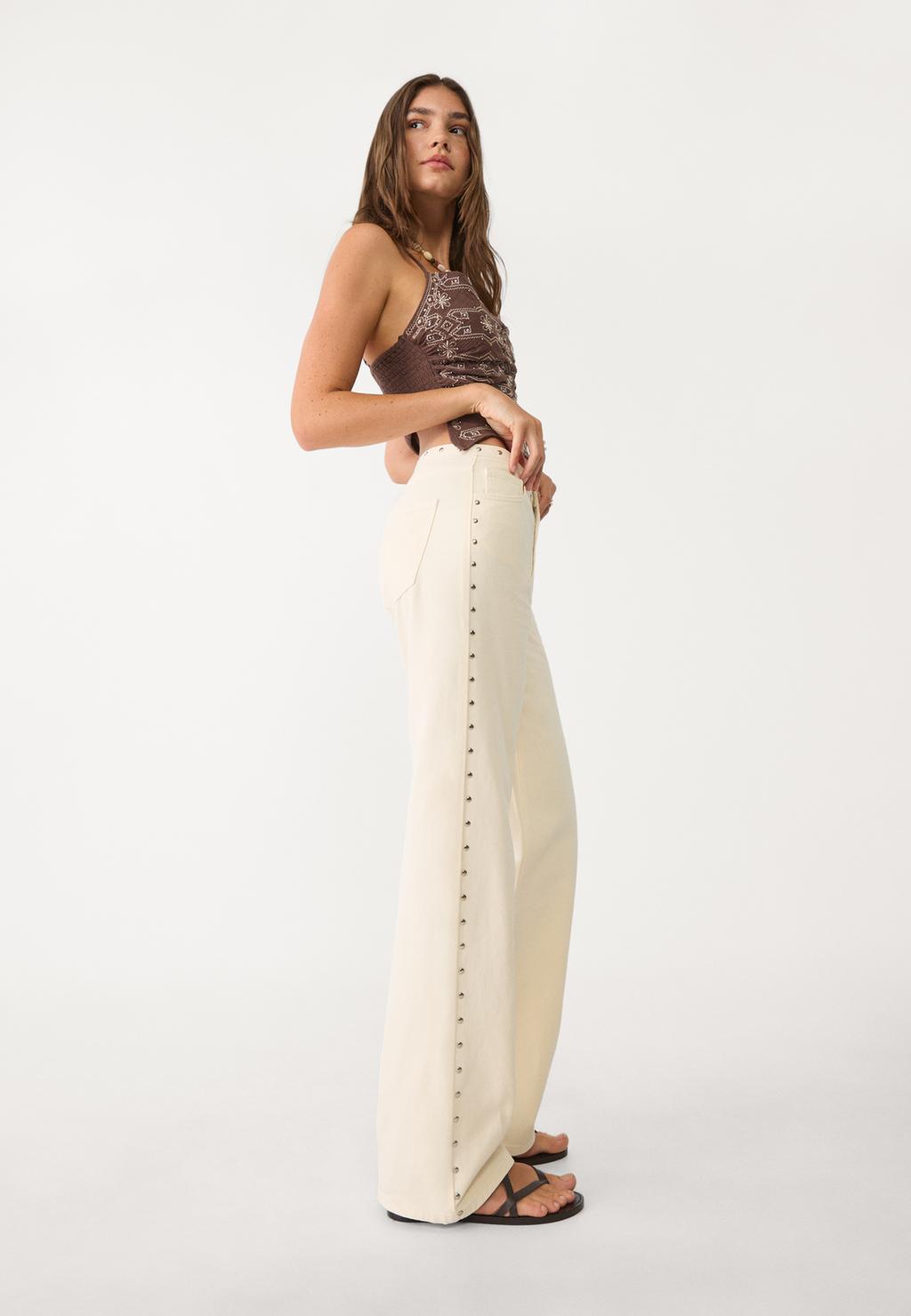 Straight jeans taille studs