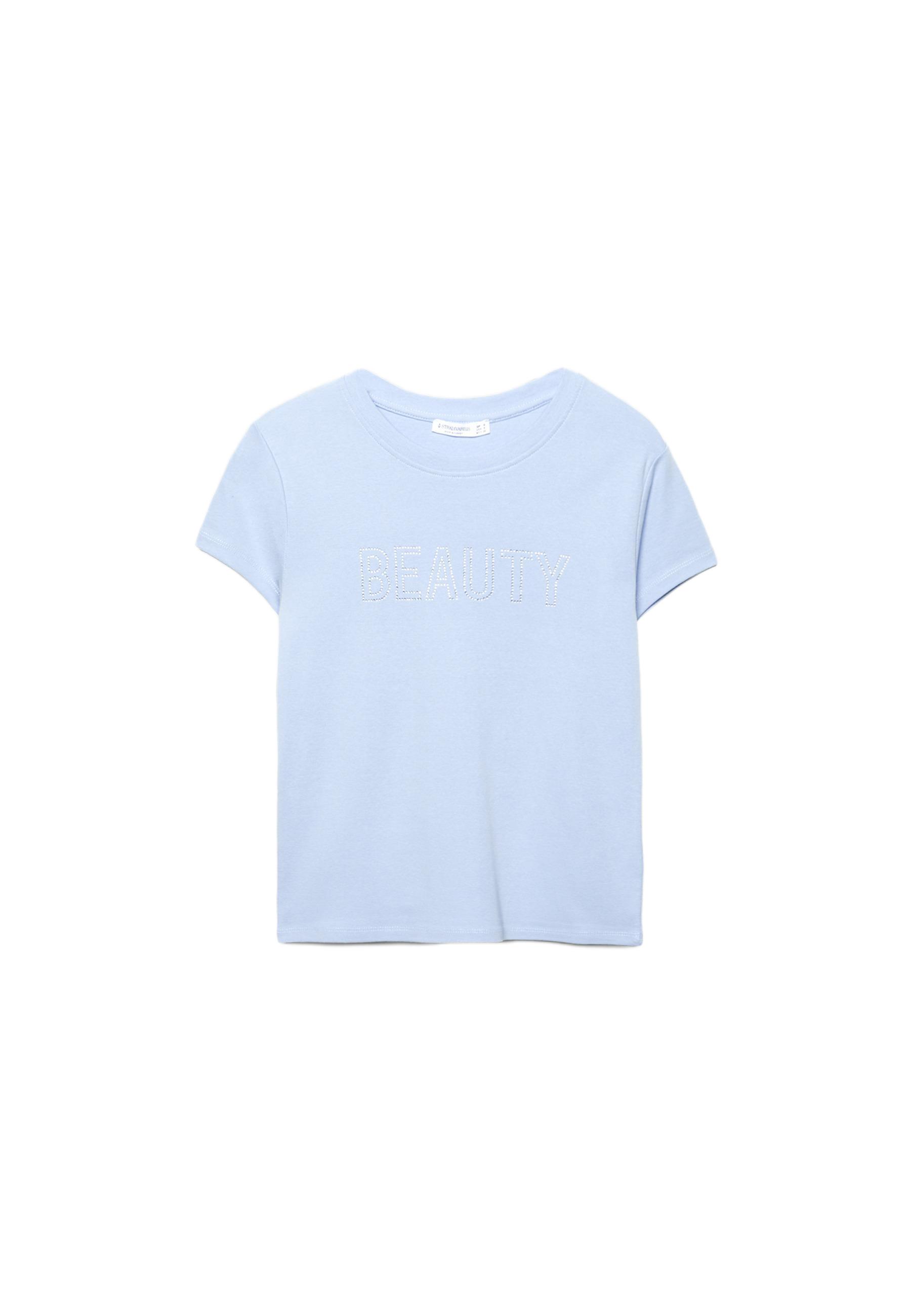 Fitted graphic short sleeve T-shirt — Sky blue