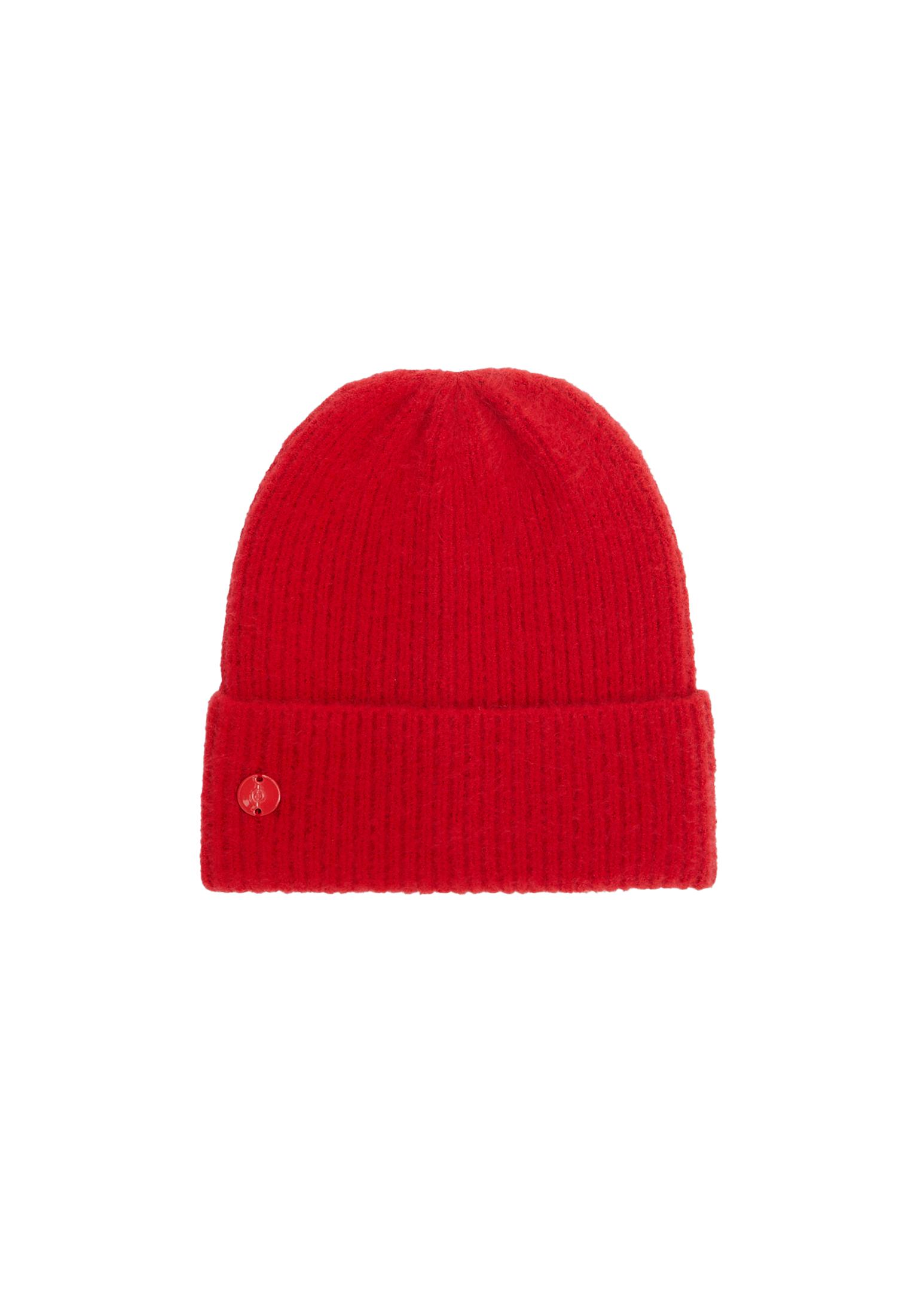Basic beanie with plaque detail — Red