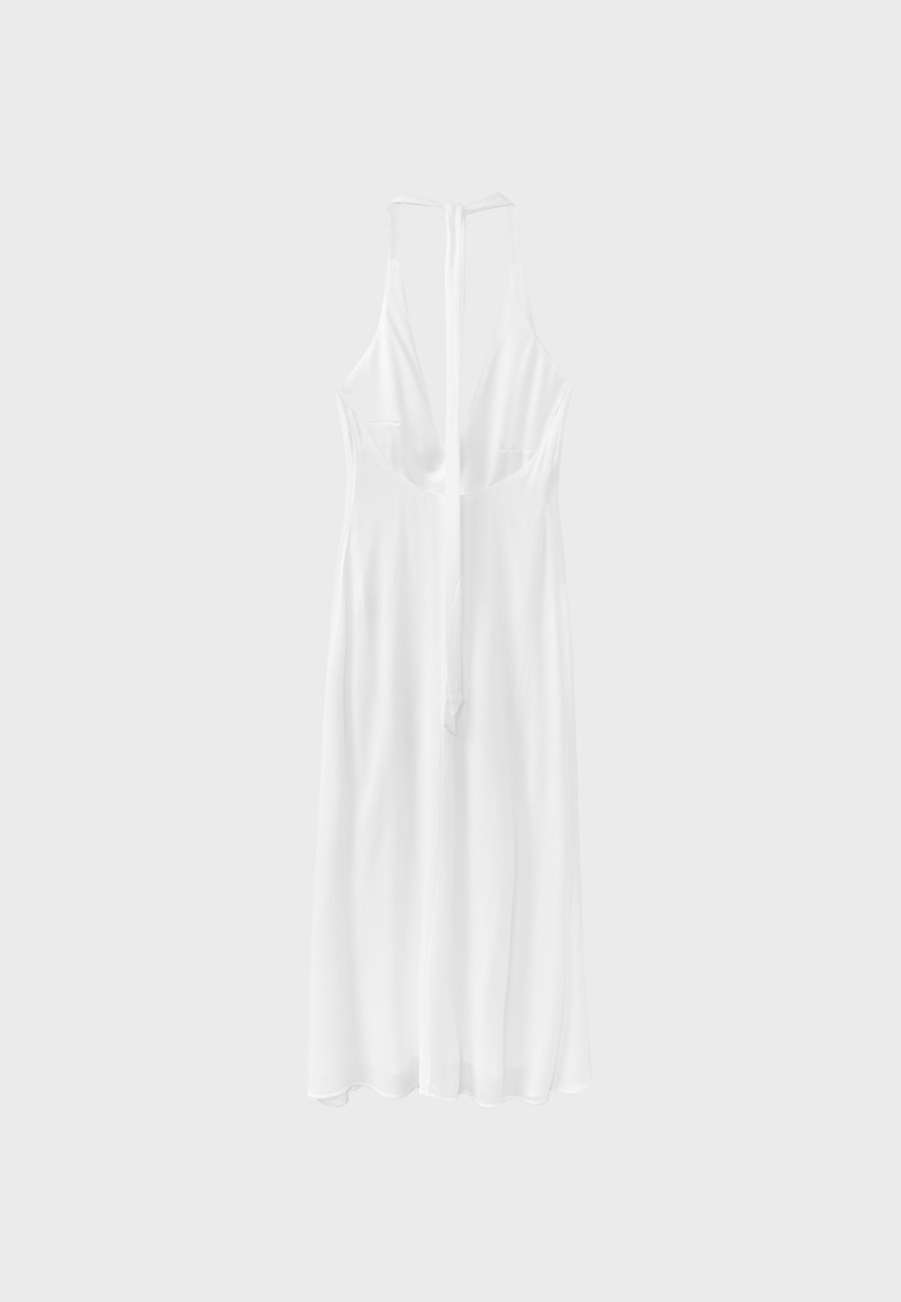 Halter crepe dress — White