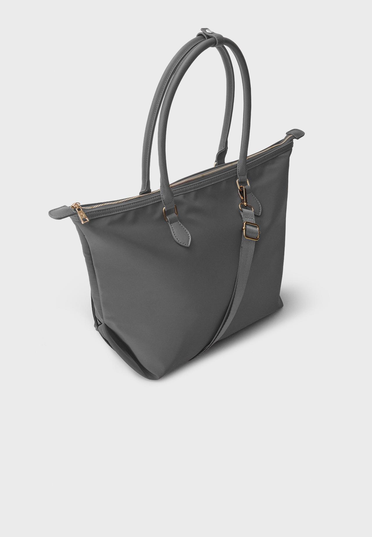 Contrast crossbody shopper bag — Dark grey