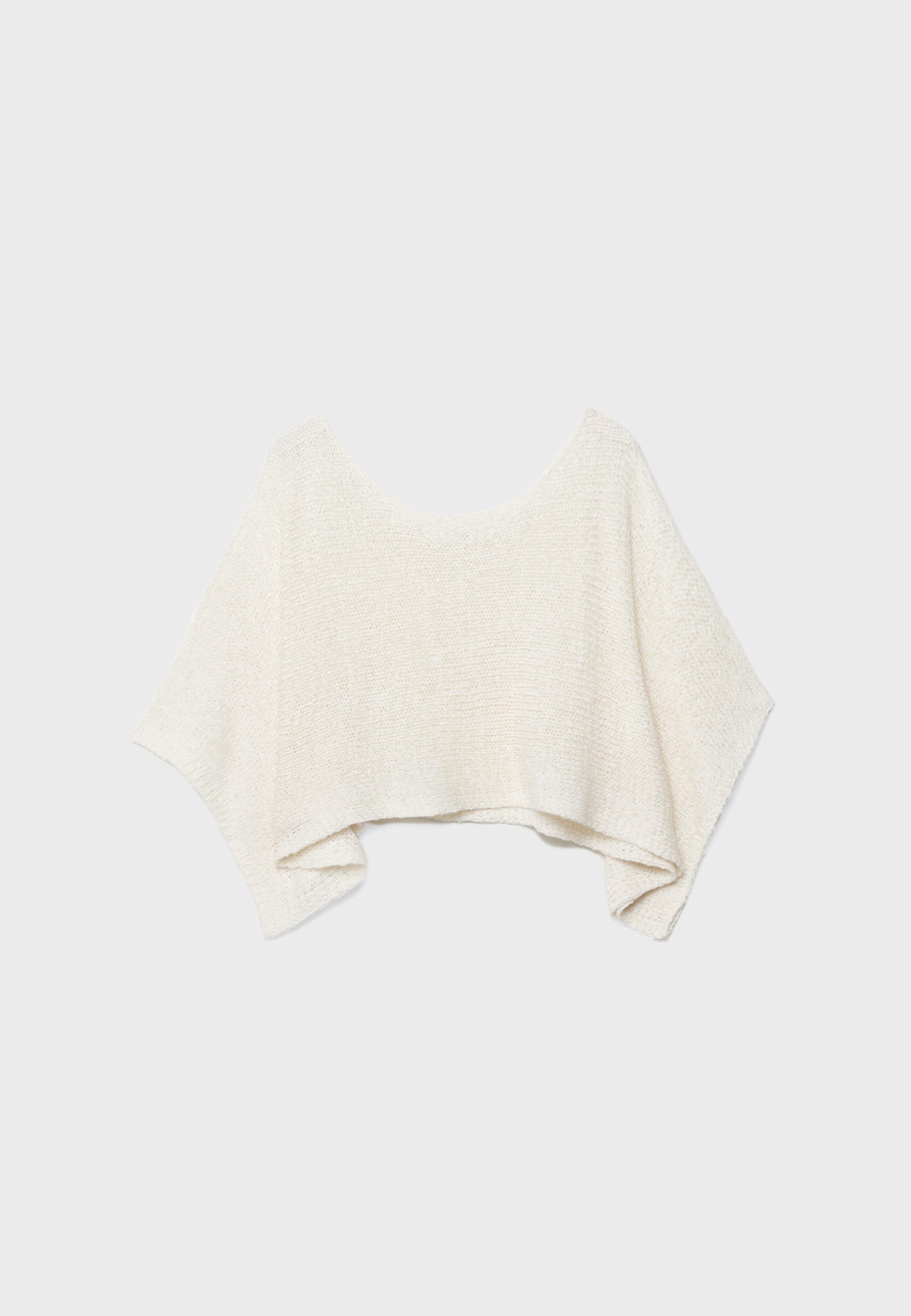 Basic cape knit jumper — Vanilla
