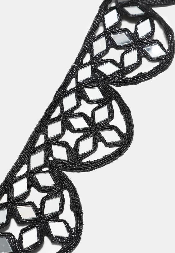 choker met spiegels en golvend design
