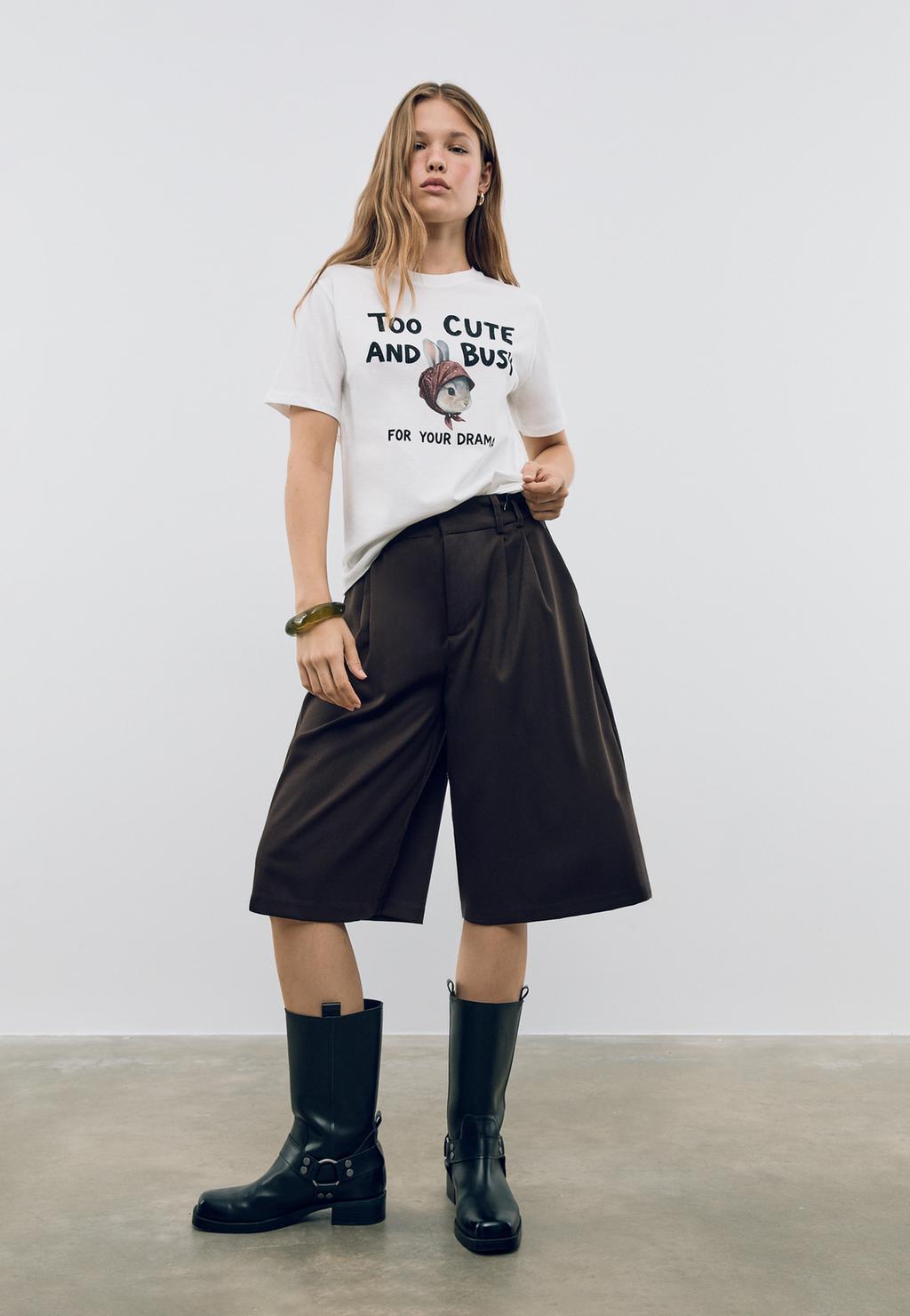 Bermudas de vestir com pregas