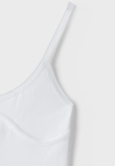 Ribbed corset detail bodysuit — Ecru 8