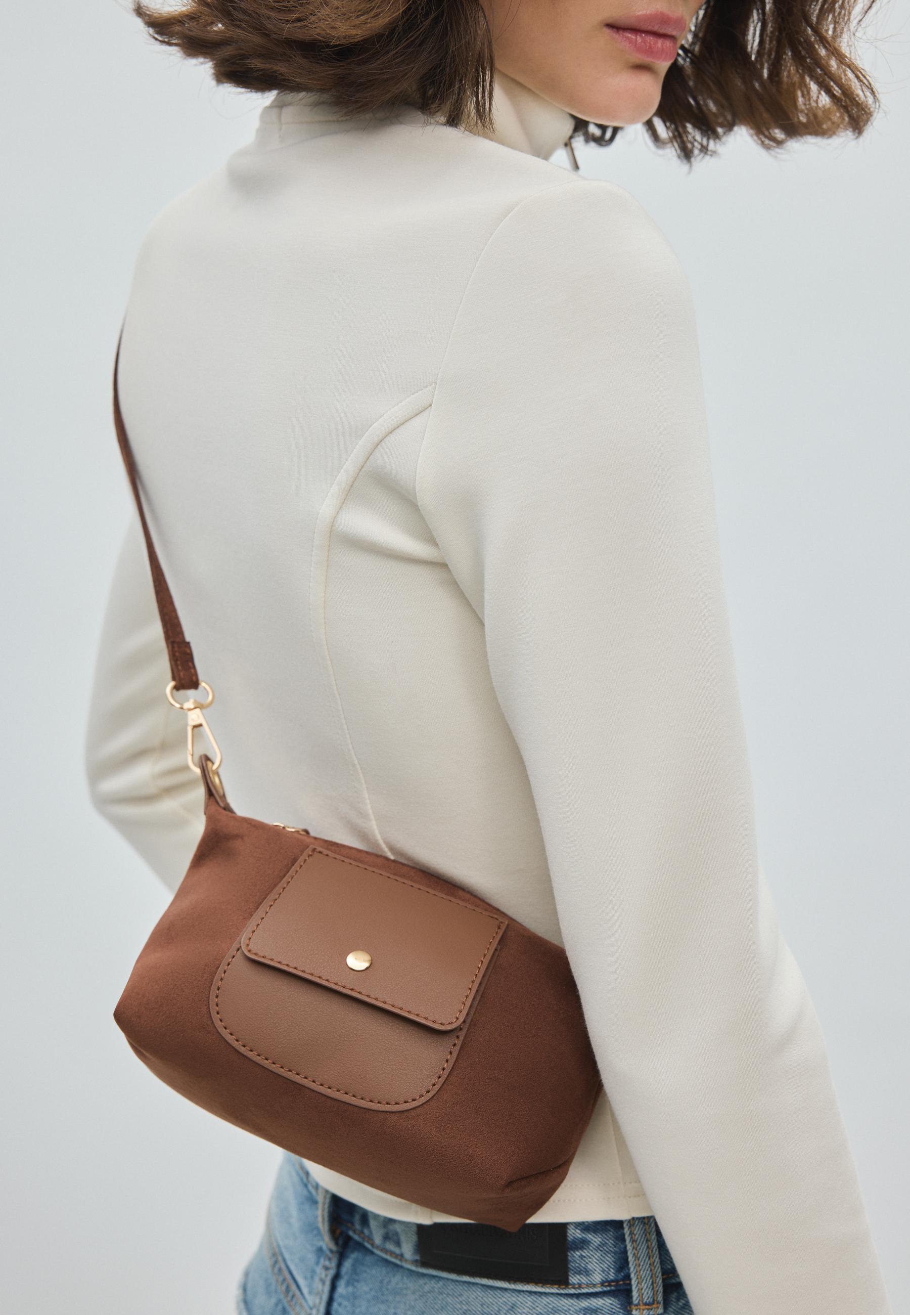 Contrast mini bag — Brown