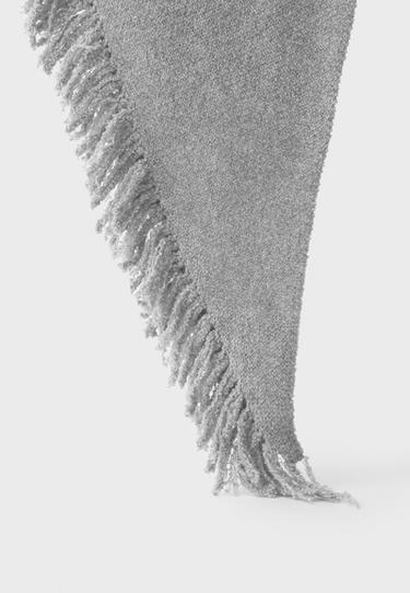 Fringed cape scarf — Dark grey 5