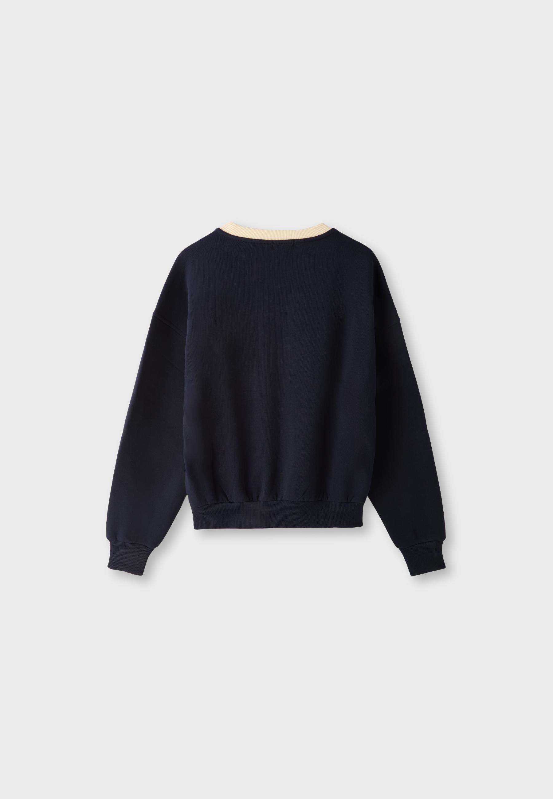 Contrast collar sweatshirt — Navy blue