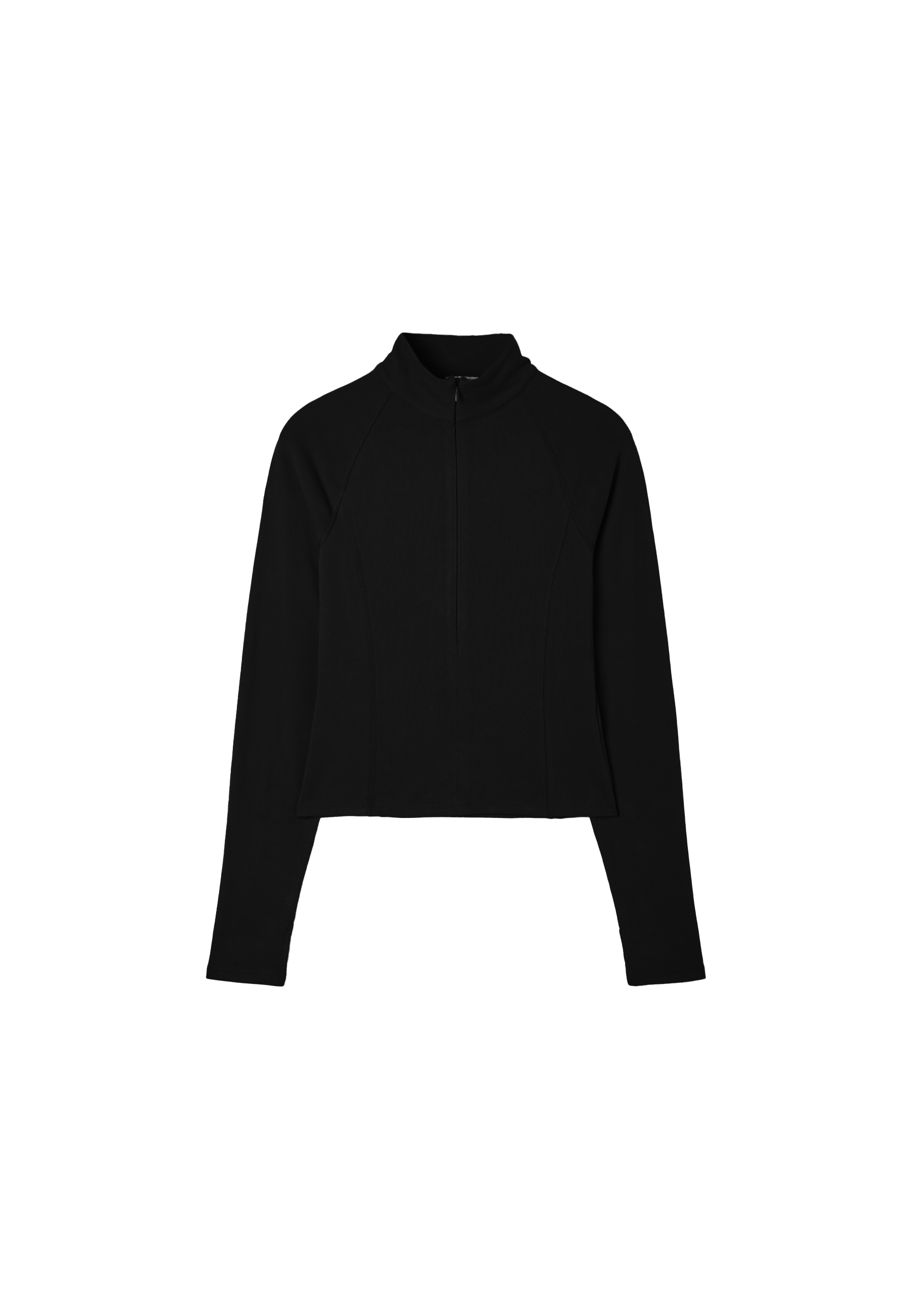 Long sleeve quarter-zip running top — Black
