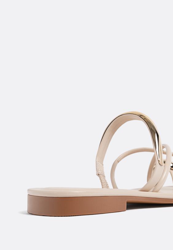 flat sandals with metal detail