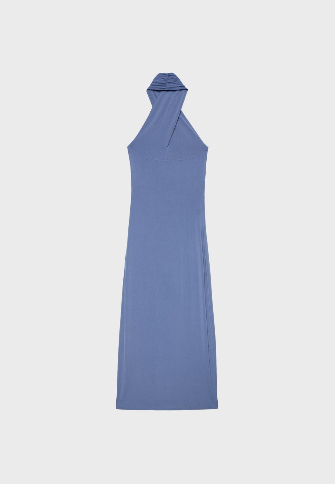 Backless halter midi dress - Women's fashion | Stradivarius United States