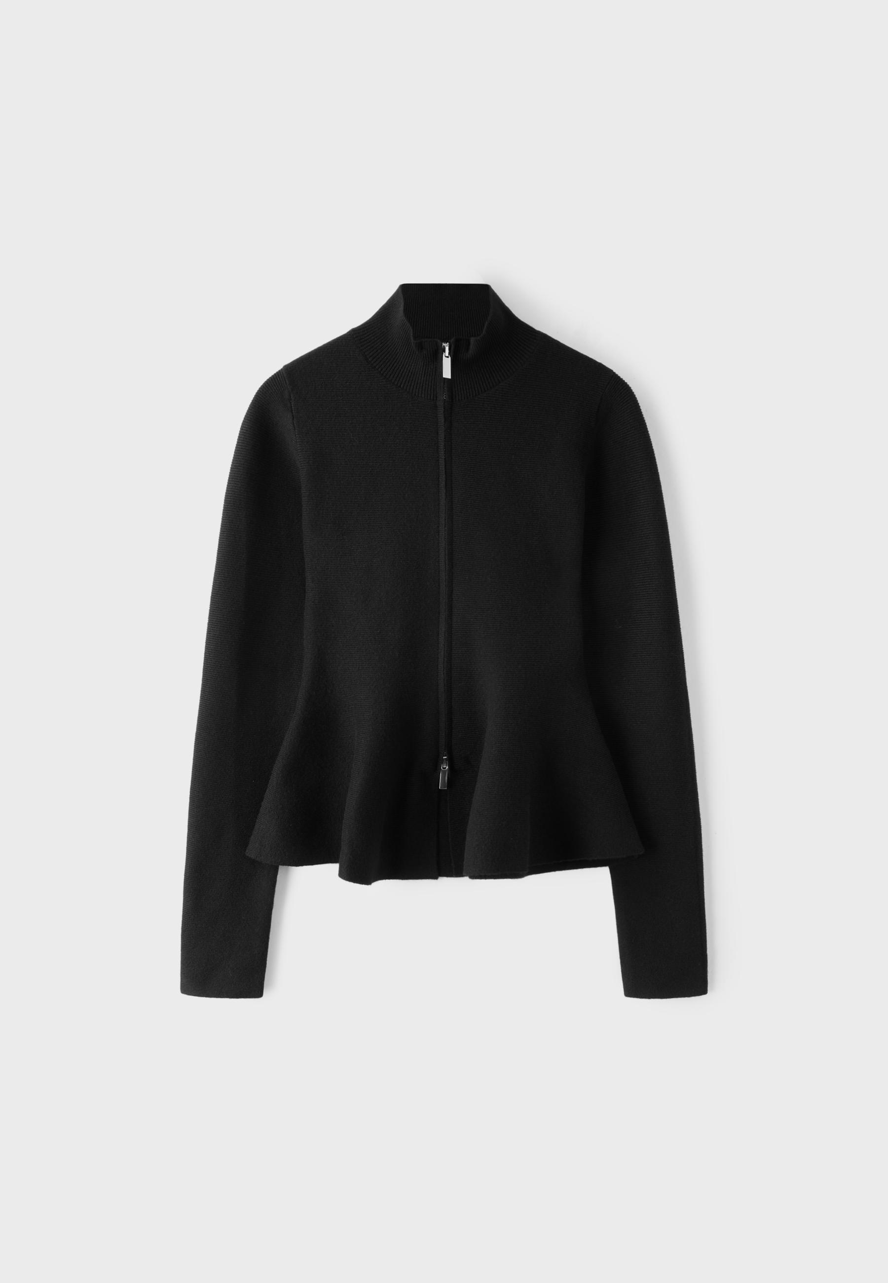 Peplum knit sweater — Black
