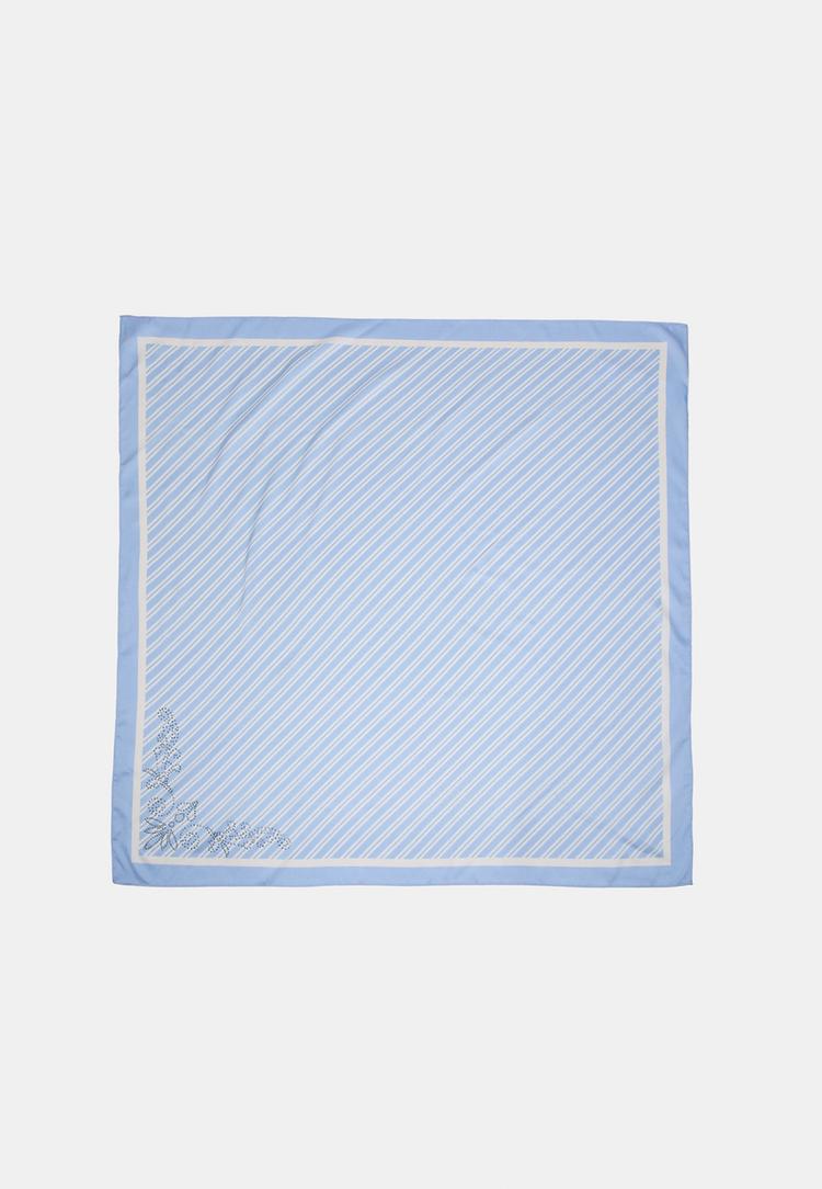 Stradivarius Μαντήλι Με Διαγώνιες Ρίγες Και Bits Σιέλ Os