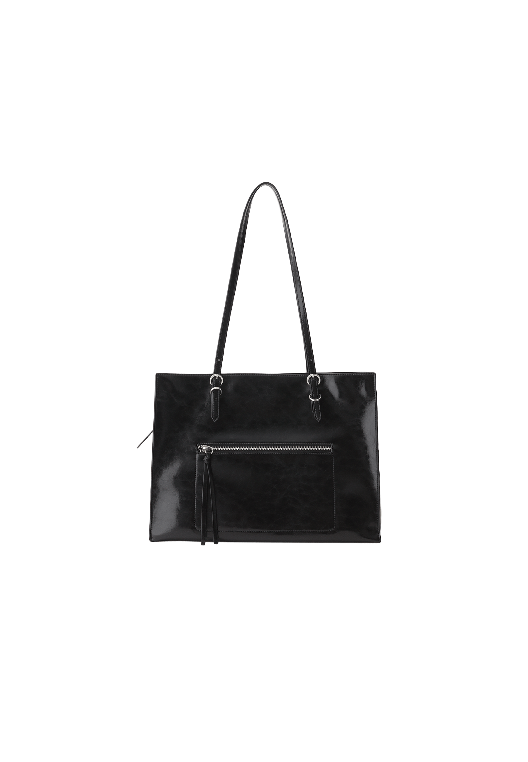 Stradivarius Fermuarlı suni deri shopper çanta görsel 7