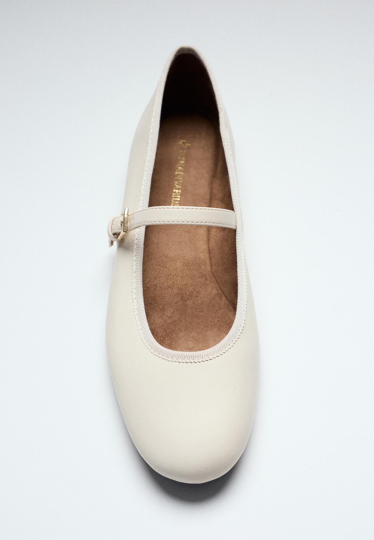 Basic Mary Jane ballet pumps — ECRU