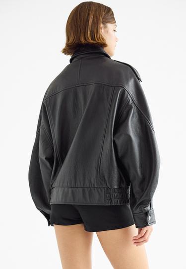Oversize leather jacket — Black 5