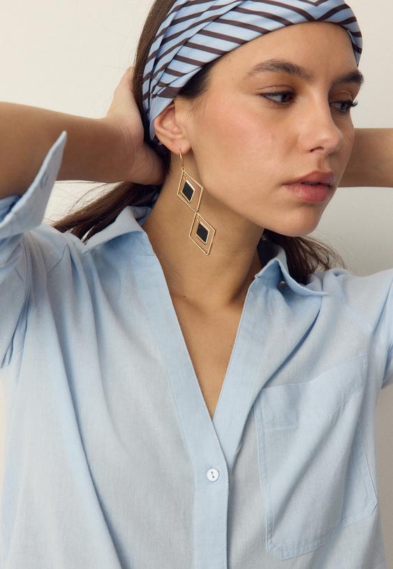 Fluidna Košulja S Džepom I Efektom Lana