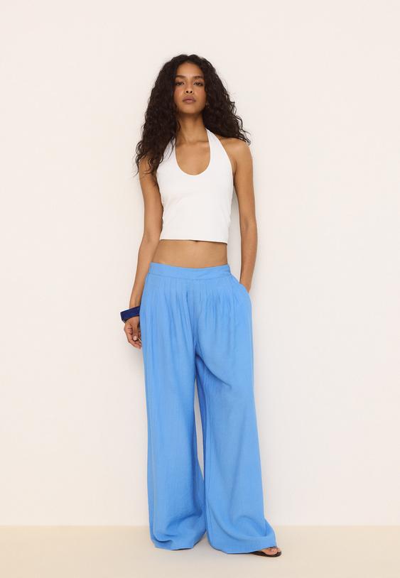 pantalon palazzo pinzas