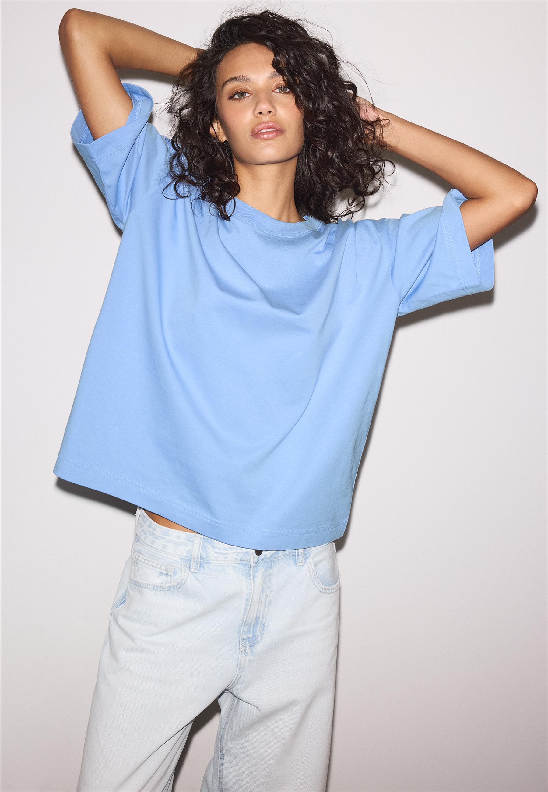Oversize short sleeve T-shirt — Sky blue