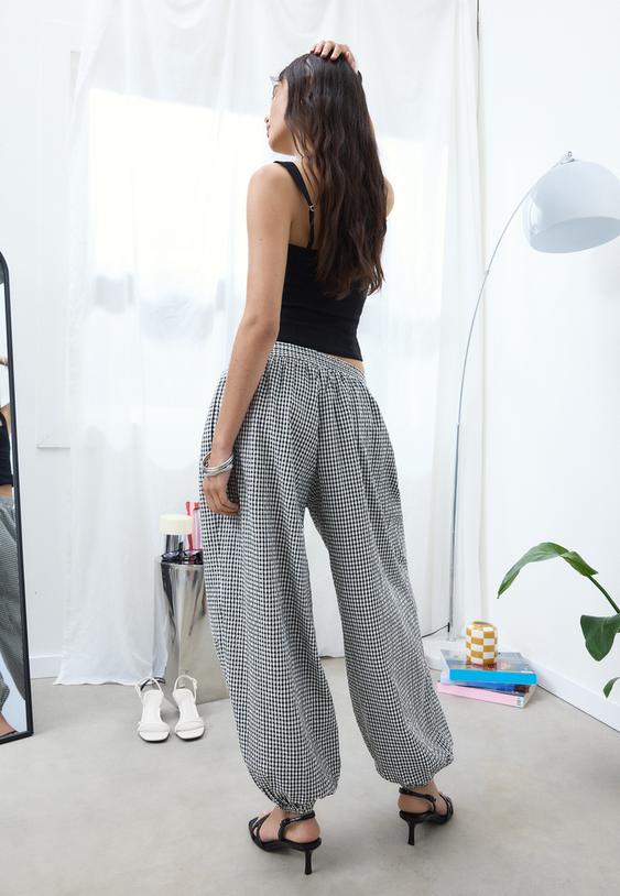 pantalon ballon a carreaux