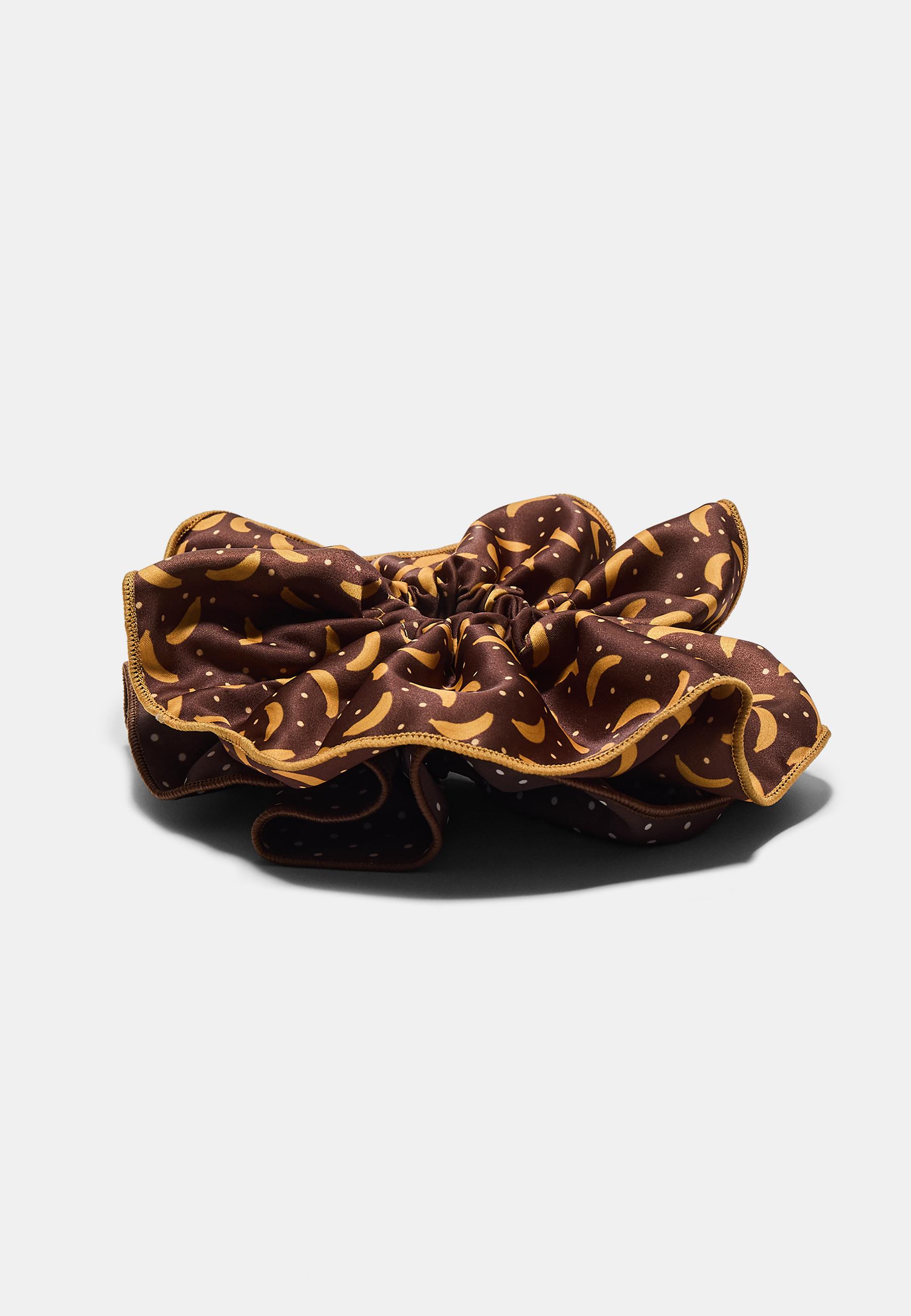 Set of 2 maxi scrunchies — Brown (alternate view)