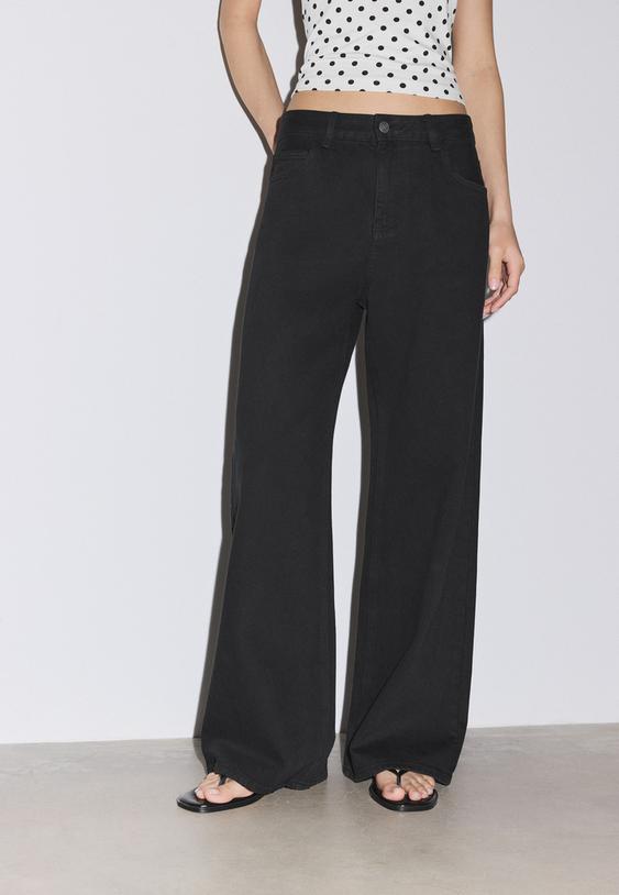 Stradivarius Wide-Leg Jeans Black 8