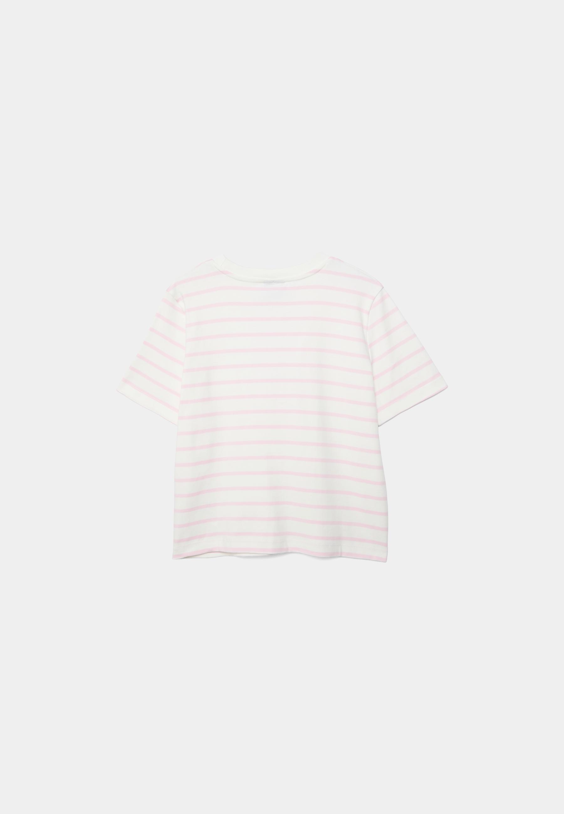 Basic heavy weight striped regular fit T-shirt — Salmon pink