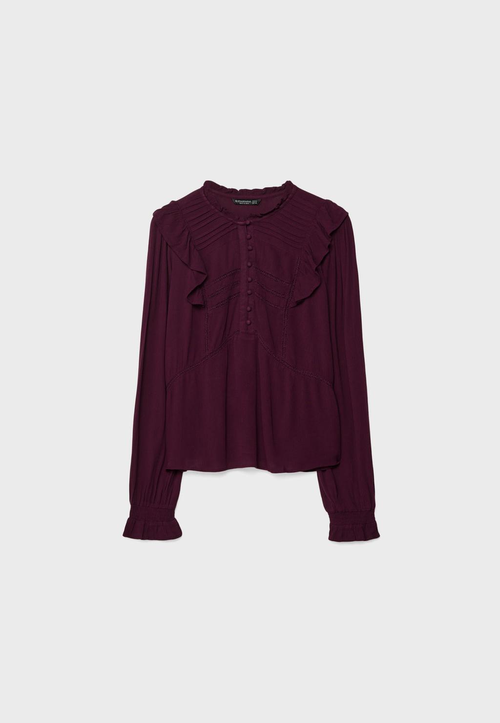 Blouse volants boutons