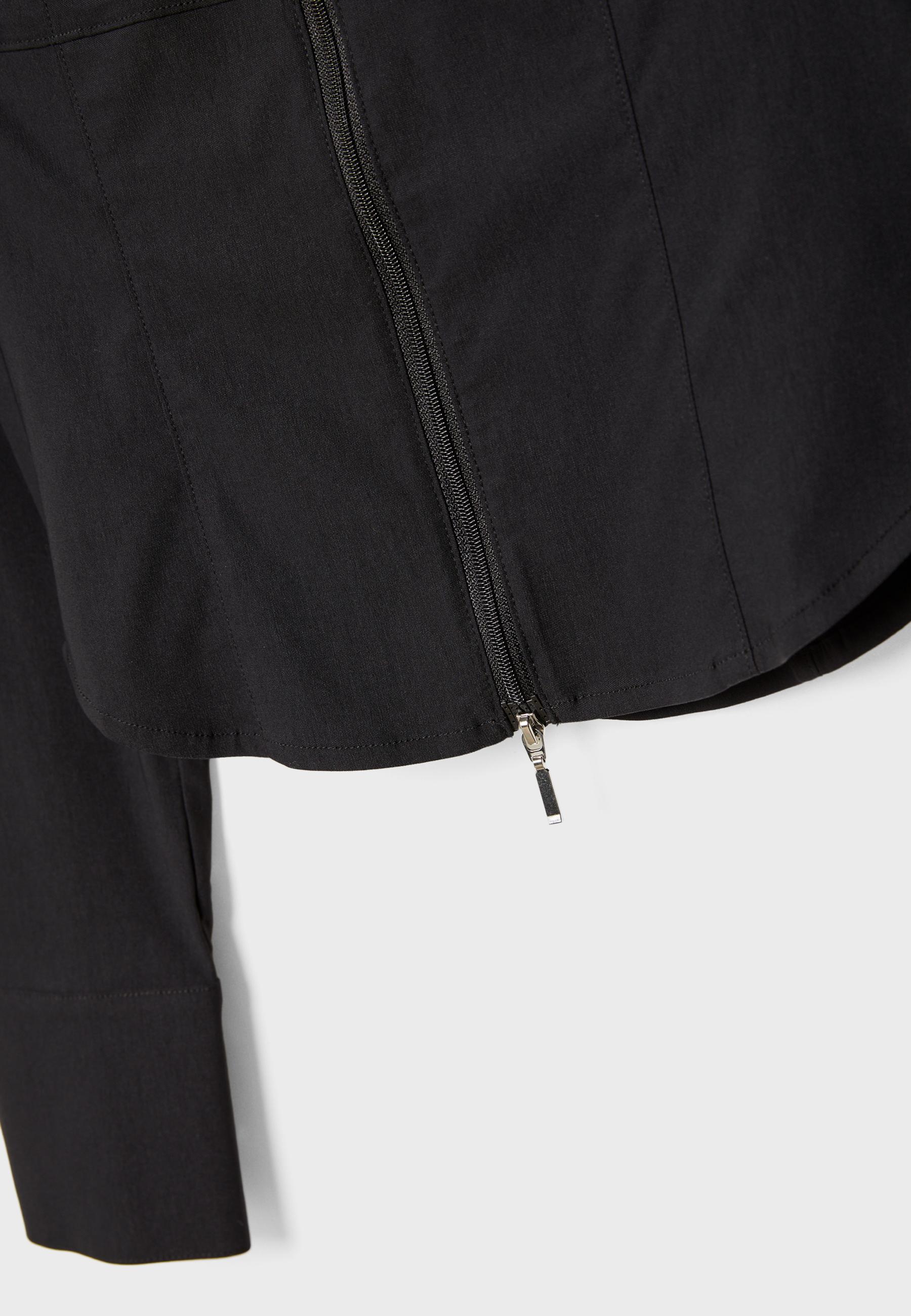 Fitted shirt with zip — Black