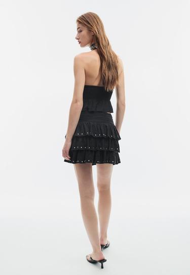 Studded frill skort — Black 5
