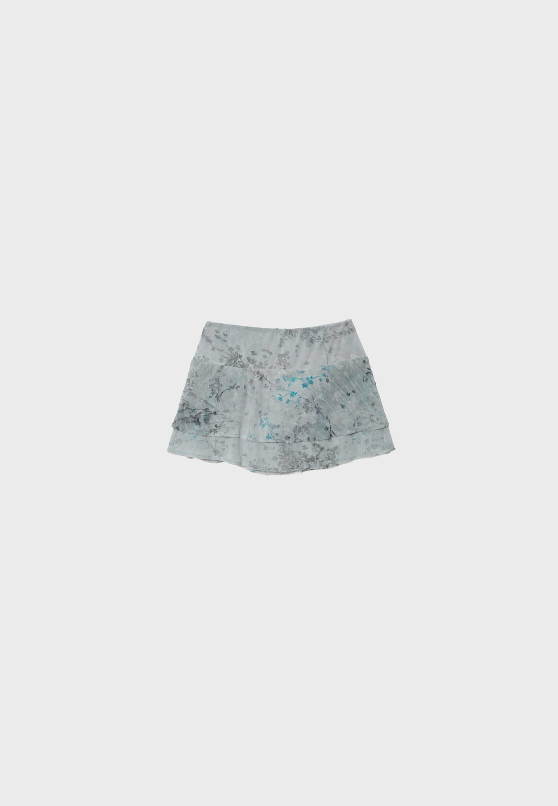 Flocked tulle skort — Grey