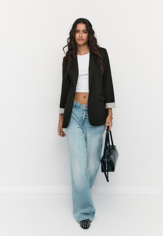 Stradivarius Slim Fit Blazer Black Xl