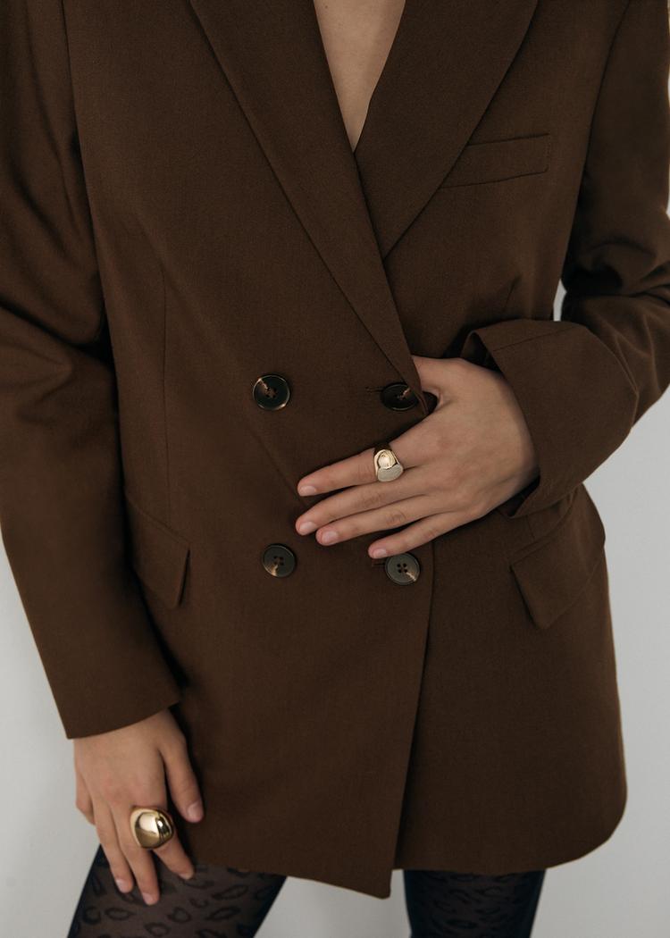 double breasted buttoned blazer
